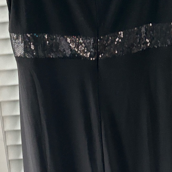 NWT CHAPS LITTLE BLACK DRESS WITH RHINESTONE WAIST SIZE L. Great for holidays! - Picture 10 of 10